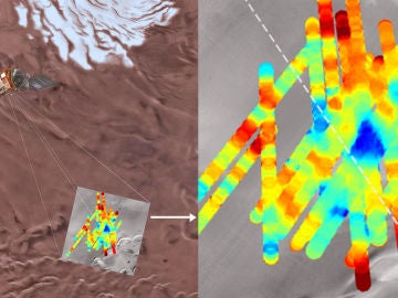 Un lago de agua liquida se esconde bajo la superficie de Marte