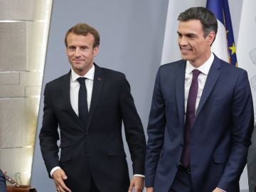El presidente del Gobierno, Pedro Sánchez, junto a Macron El presidente del Gobierno, Pedro Sánchez, junto a Macron