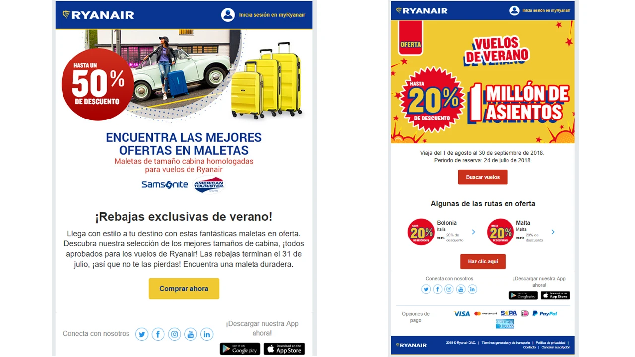 Ofertas de Ryanair lanzadas en plena huelga