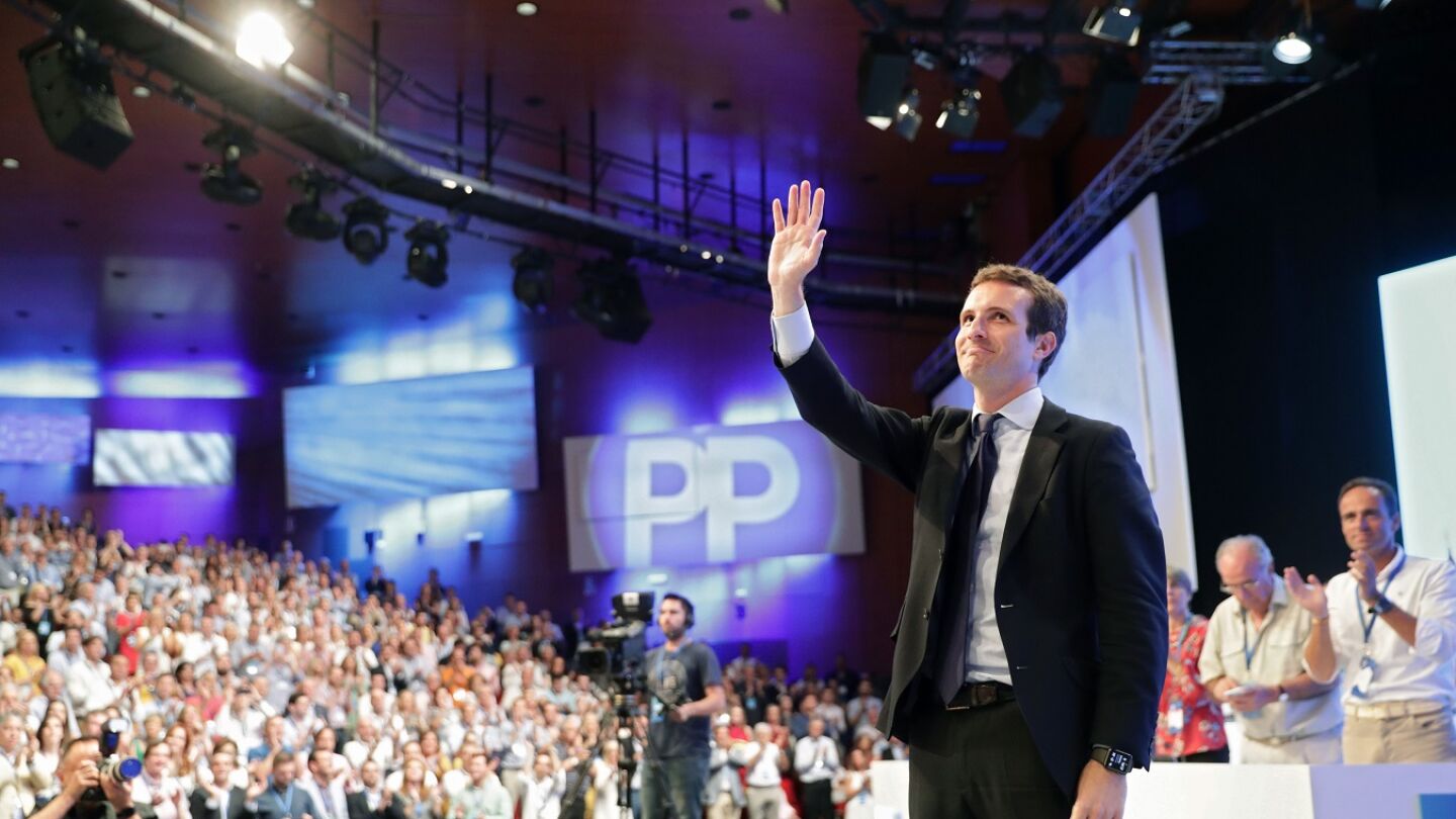 Pablo Casado en una imagen del Congreso Extraordinario del PP