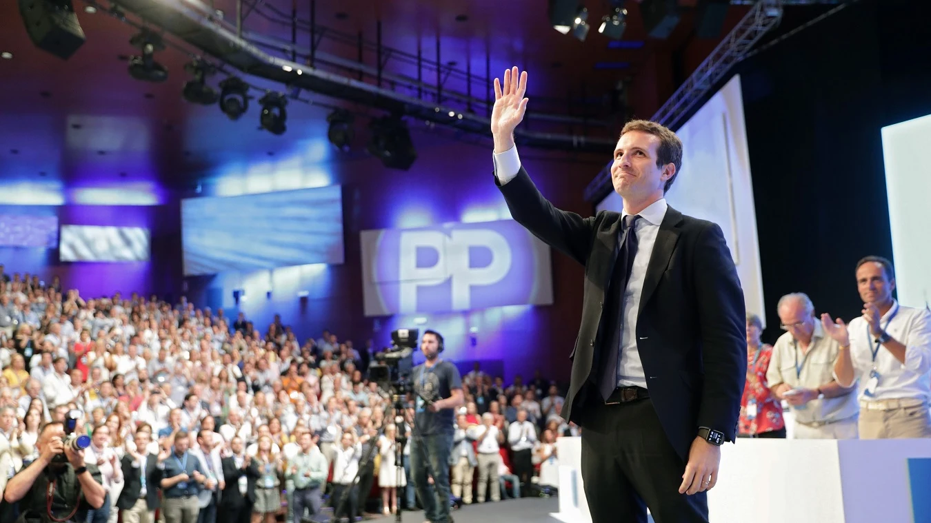 Pablo Casado en una imagen del Congreso Extraordinario del PP