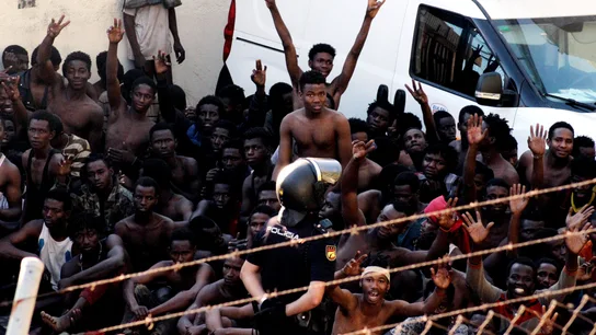 Valla fronteriza española de Ceuta con Marruecos Valla fronteriza española de Ceuta con Marruecos