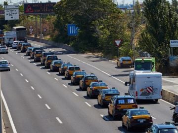 Cientos de taxistas participaron en la marcha lenta 