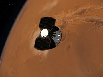 Recreación artística de la sonda InSight a punto de entrar en la fase EDL Recreación artística de la sonda InSight a punto de entrar en la fase EDL