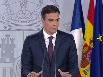 Pedro Sánchez durante su intervención. Pedro Sánchez durante su intervención.