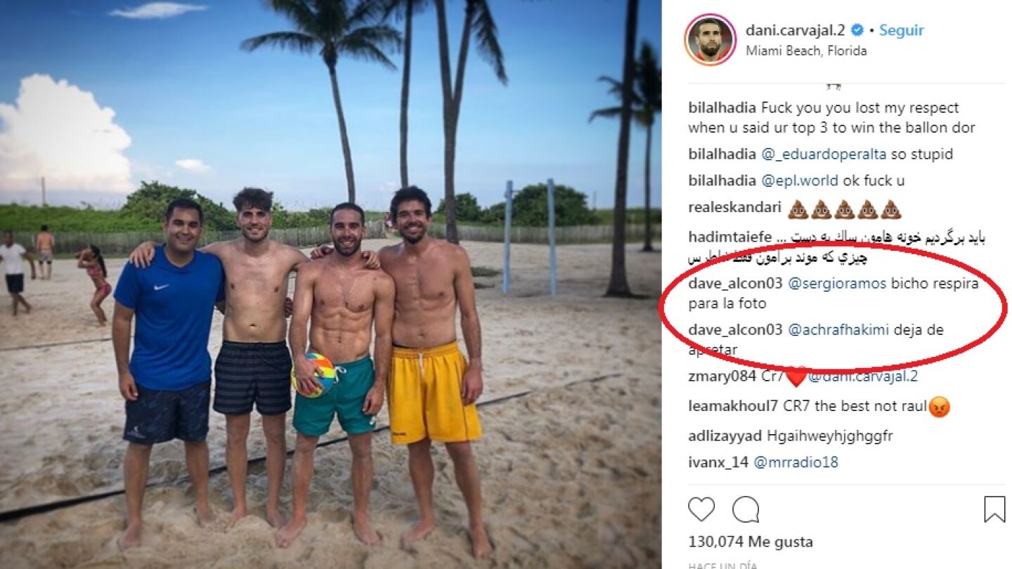 La fotograf&iacute;a de Carvajal y el vacile de Ramos y Achraf
