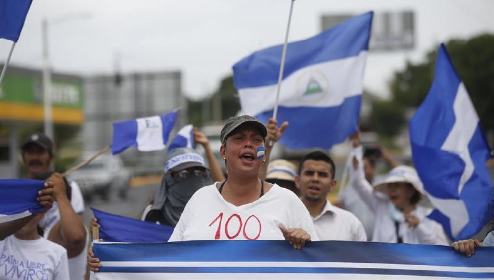 En la imagen una de las protestas en Nicaragua