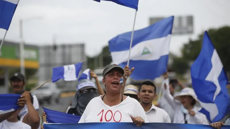 En la imagen una de las protestas en Nicaragua