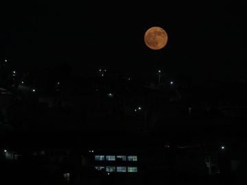 Fotografía de la luna durante un eclipse lunar visto en la ciudad de Tijuana, Baja California (México Fotografía de la luna durante un eclipse lunar visto en la ciudad de Tijuana, Baja California (México