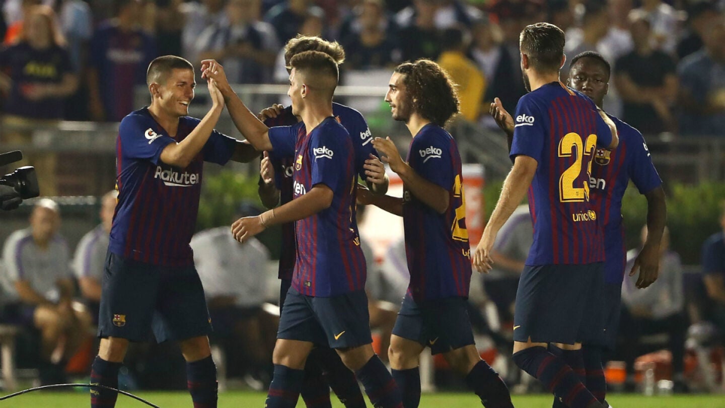 El Barcelona celebra un gol