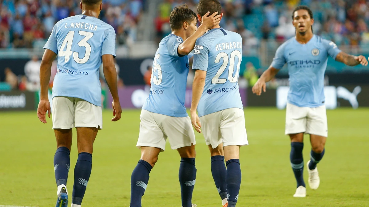 El Manchester City celebra un gol