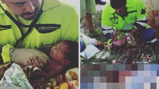 Bebé se salva de un accidente Bebé se salva de un accidente