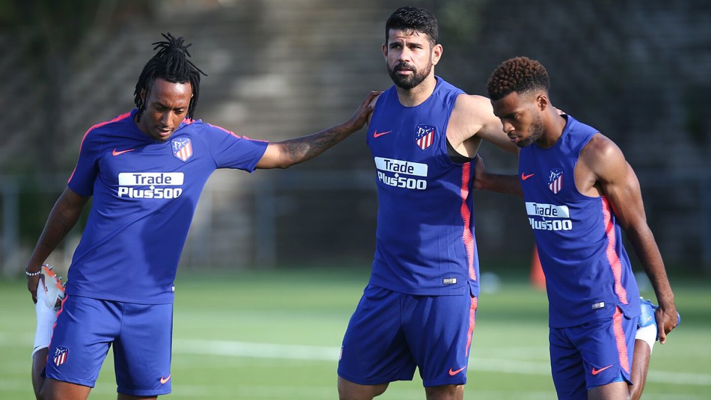 Thomas Lemar entrenando con el Atl&eacute;tico