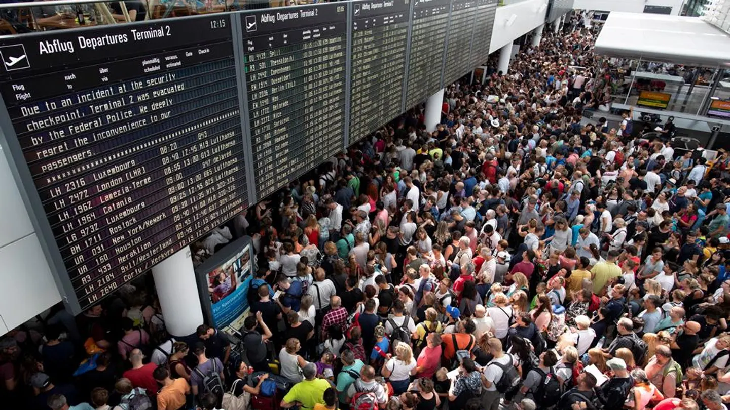 Aeropuerto de Múnich colapsado Aeropuerto de Múnich colapsado