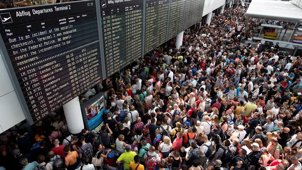 Aeropuerto de Múnich colapsado