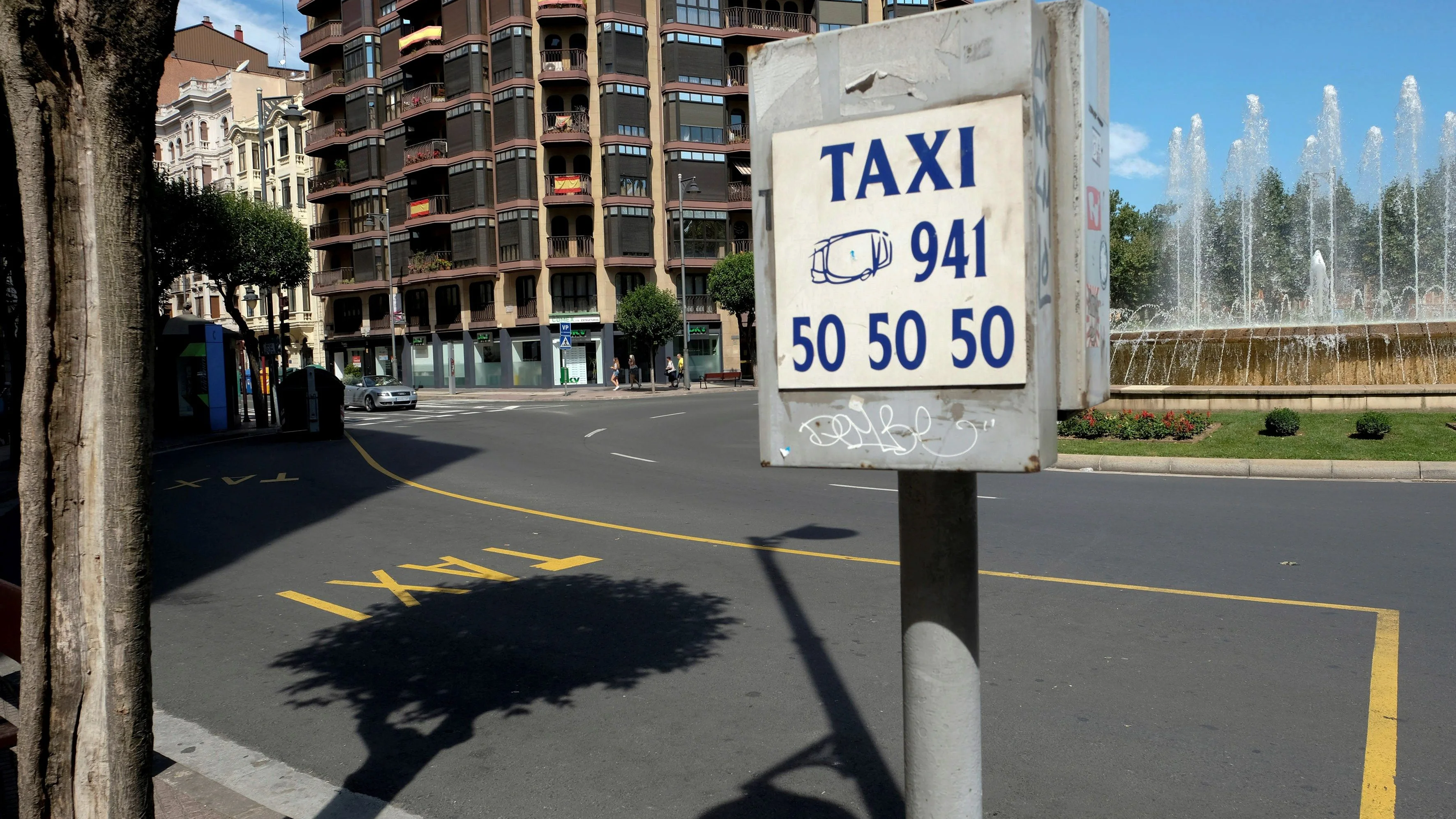 Una parada de taxis