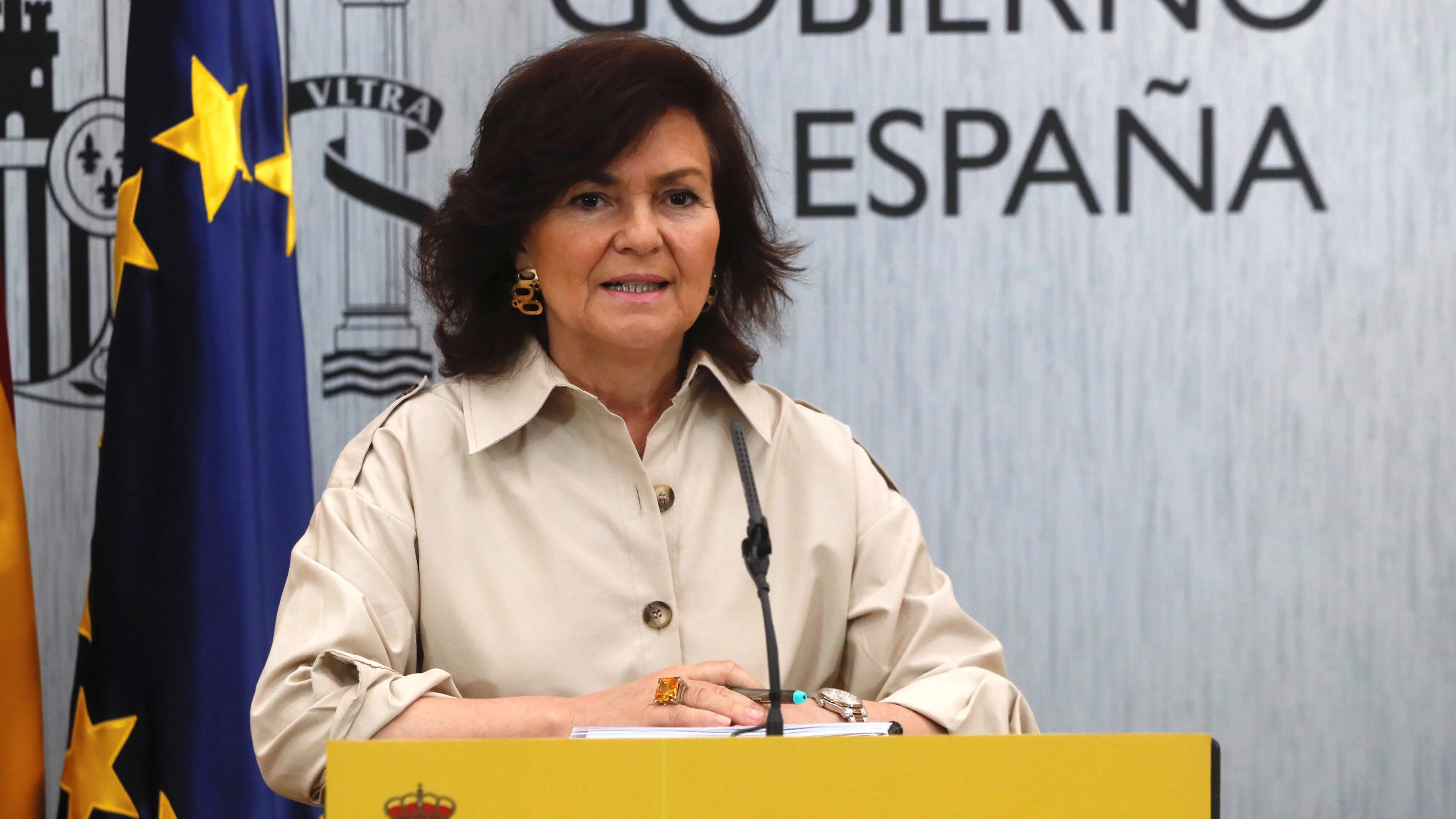 La vicepresidenta del Gobierno, Carmen Calvo