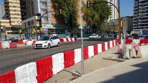 Obras del tramo Perchel-Guadalmedina del Metro de Málaga 
