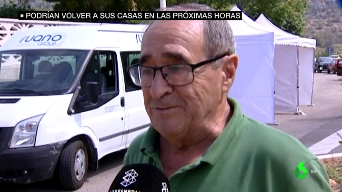 Imagen de uno de los desalojados en el incendio de Llutxent