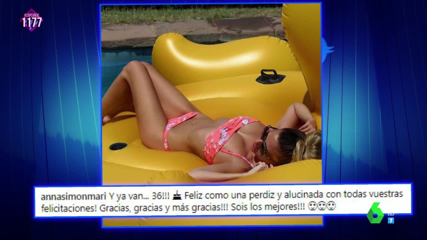 Anna Simon celebra su 36 cumplea&ntilde;os "de vacaciones" y luciendo palmito al sol