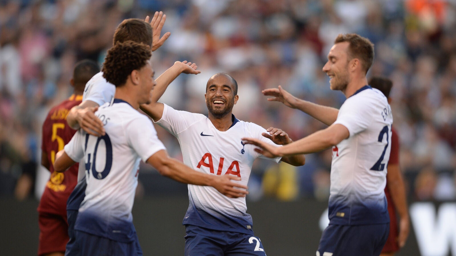 El Tottenham durante un partido de pretemporada