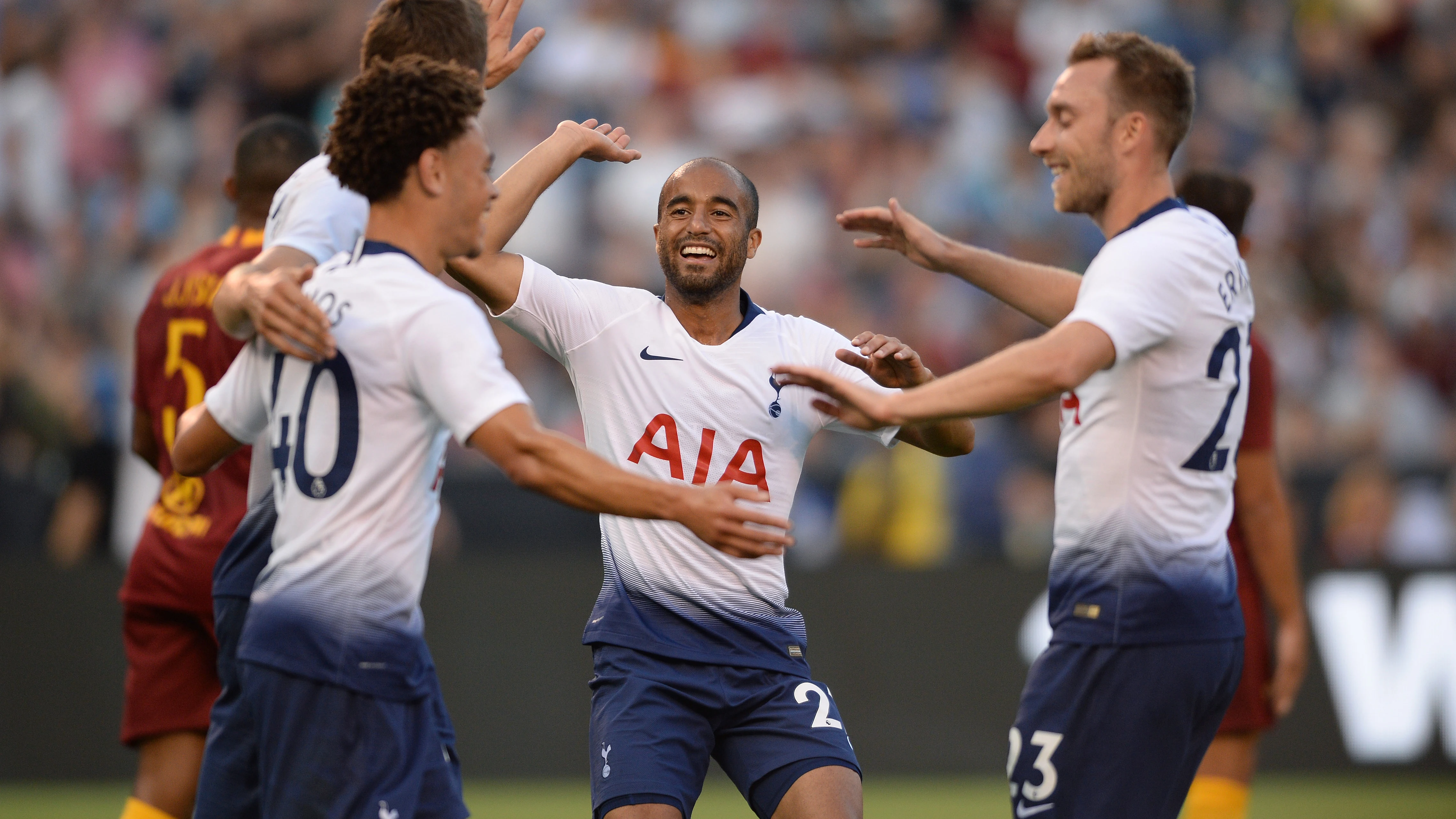 El Tottenham durante un partido de pretemporada