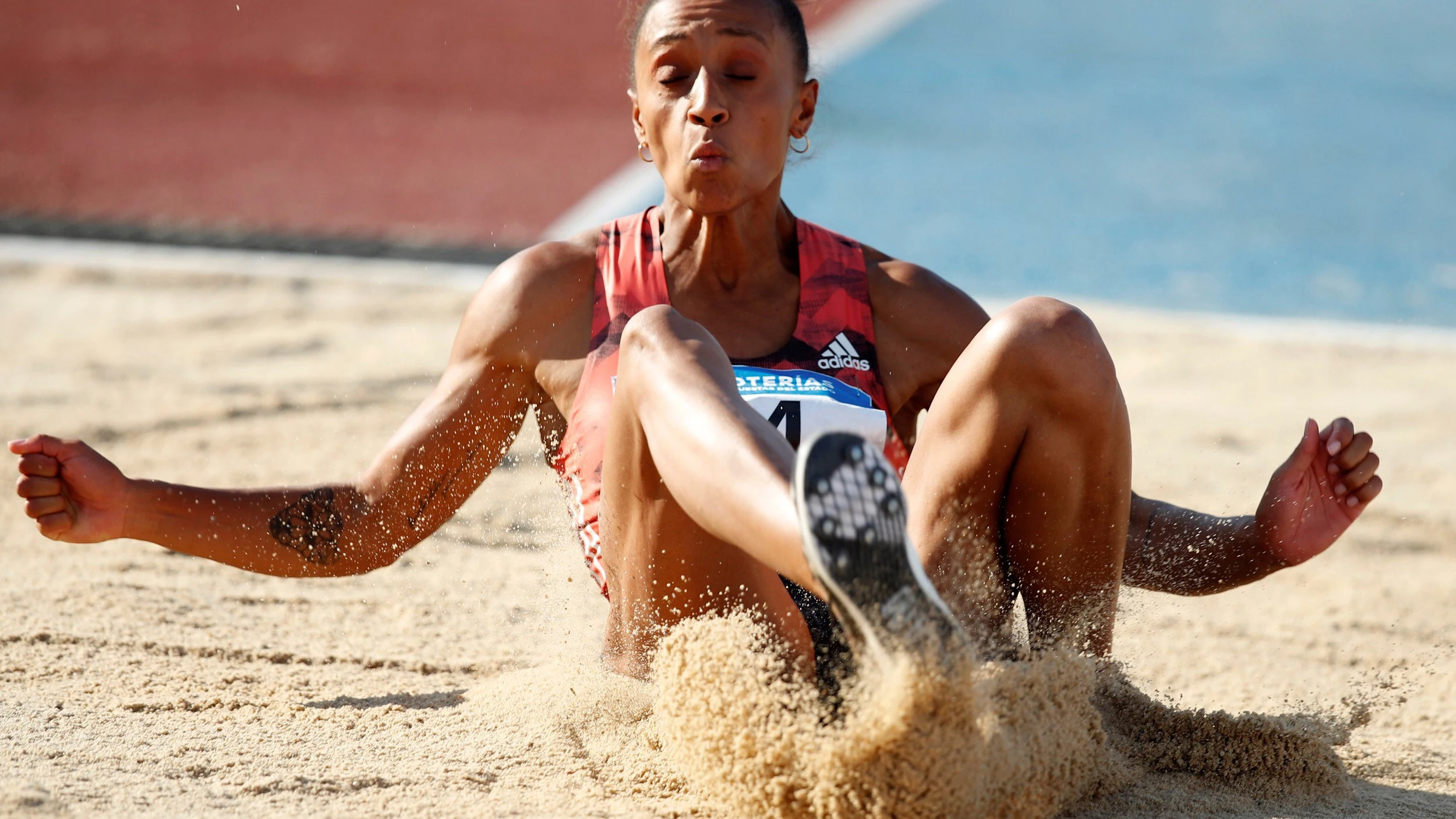 Ana Peleteiro, en la prueba de triple salto