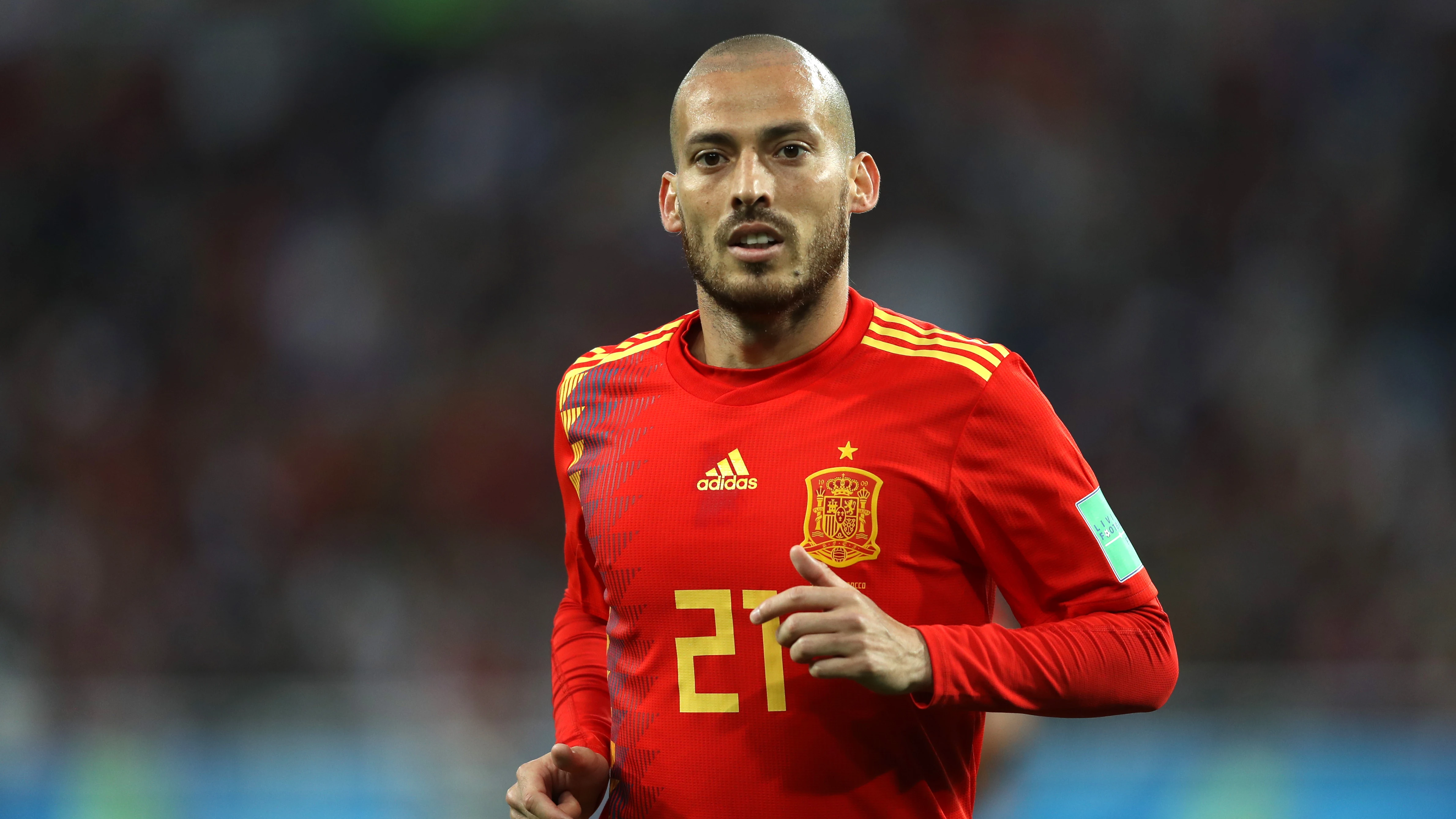 David Silva, durante un partido con la Selección