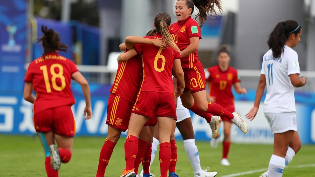 Selección Española Sub-20 celebrando un gol