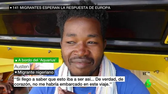 Uno de los migrantes del Aquarius Uno de los migrantes del Aquarius