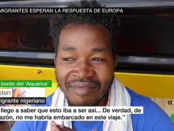 Uno de los migrantes del Aquarius