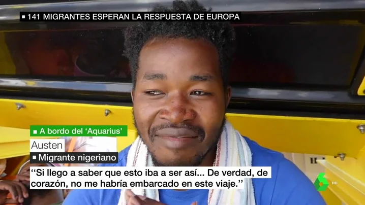 Uno de los migrantes del Aquarius