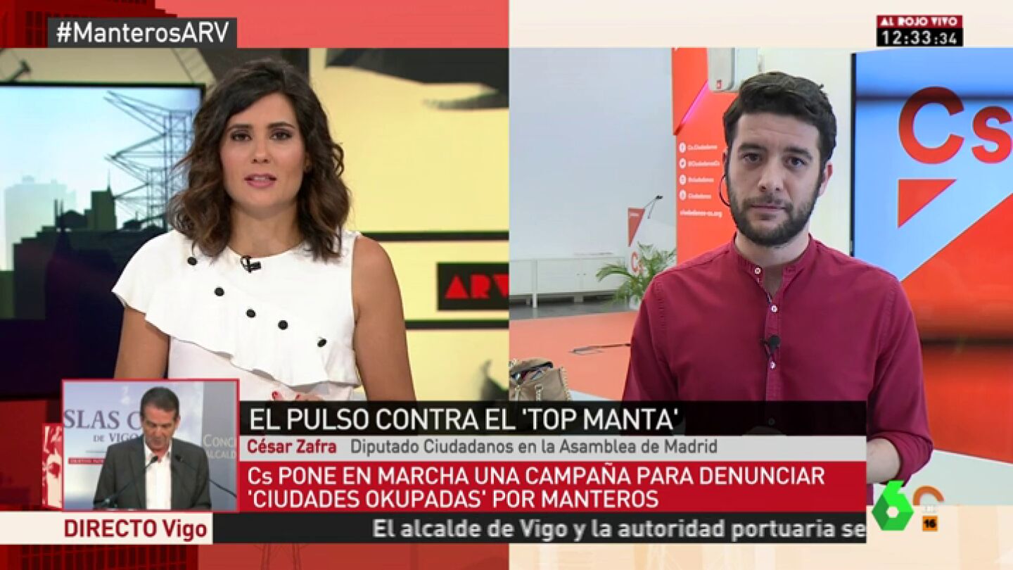 C&eacute;sar Zafra defiende la campa&ntilde;a de Ciudadanos contra los manteros: "Entiendo que se est&aacute;n intentando ganar la vida, pero es algo ilegal y no lo podemos permitir"