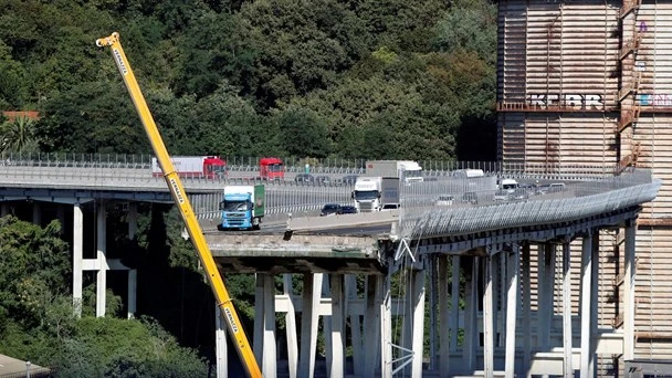 Puente de Morandi que se vino abajo en Génova