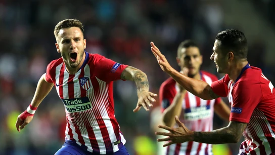 Saúl celebra su gol con el Atlético de Madrid Saúl celebra su gol con el Atlético de Madrid