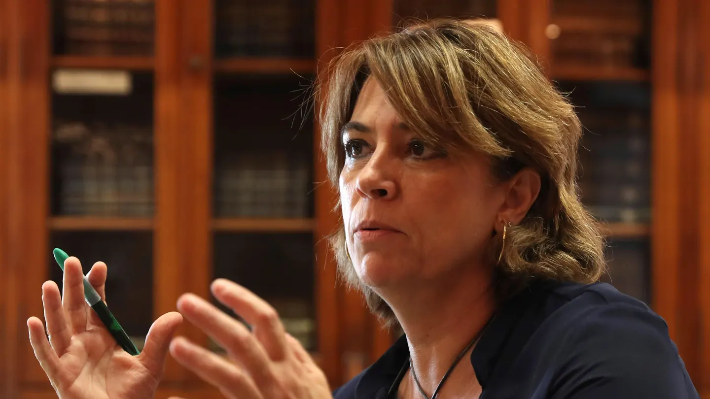 Dolores Delgado durante la entrevista. Dolores Delgado durante la entrevista.