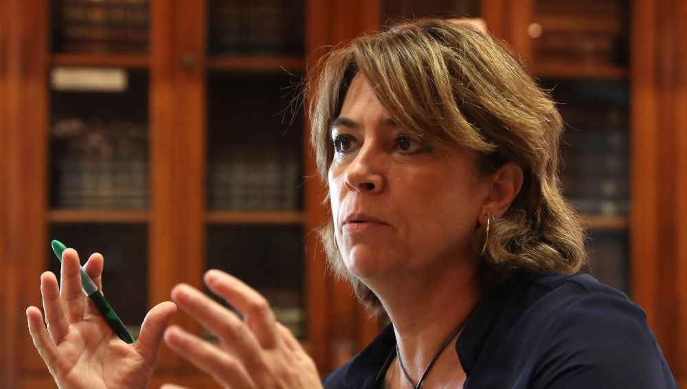 Dolores Delgado durante la entrevista.