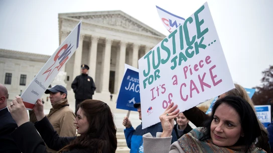 Manifestación a favor y en contra de Jack Phillips en Washington Manifestación a favor y en contra de Jack Phillips en Washington