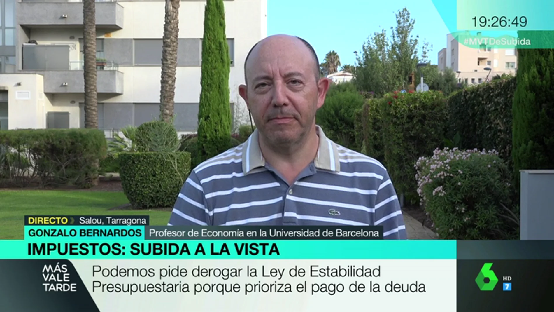 Gonzalo Bernardos, sobre las propuestas de Podemos: "Las subidas de impuestos del PP no afectaron a las empresas, sino a las familias"