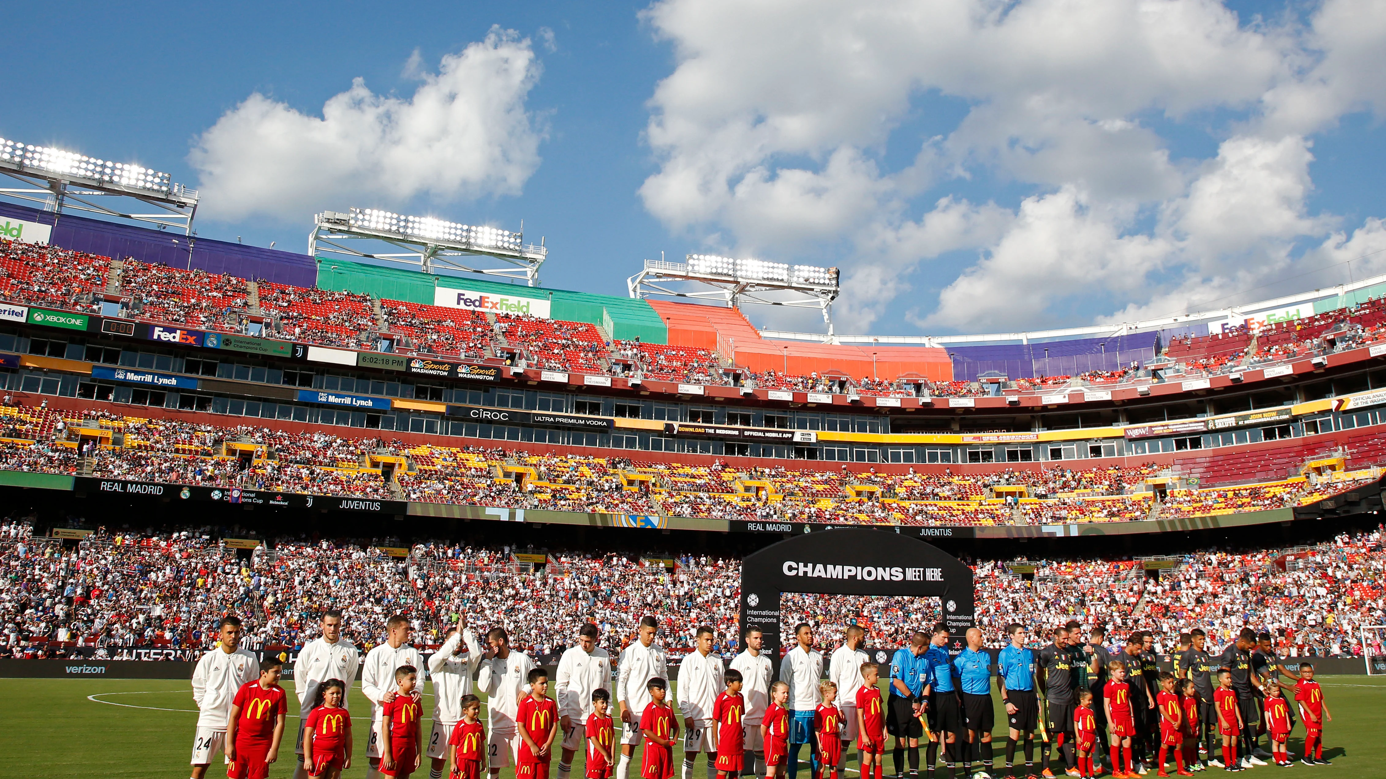 El Real Madrid jugó este verano en el FedExField de Washington DC