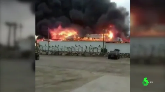 El chiringuito incendiado en Málaga El chiringuito incendiado en Málaga
