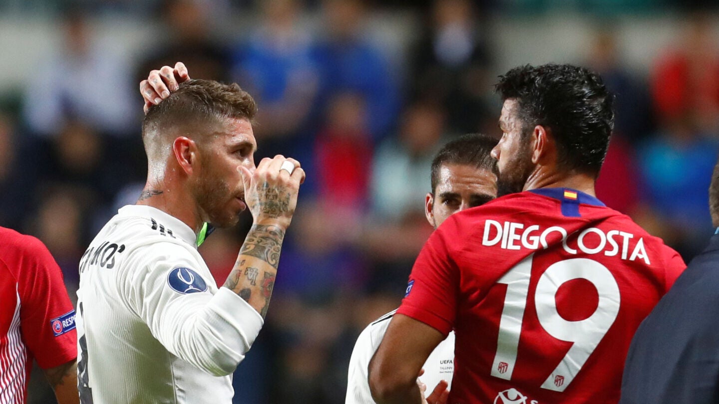 Diego Costa, con Sergio Ramos