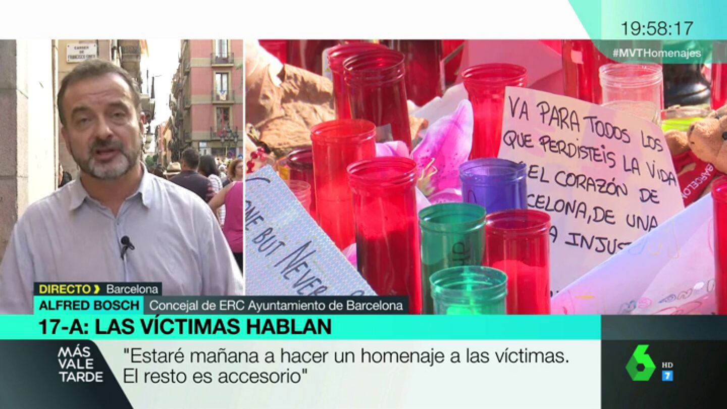 Alfred Bosch, ante las quejas de las v&iacute;ctimas de los atentados por el trato de las administraciones: "Si se quejan es porque tienen raz&oacute;n"