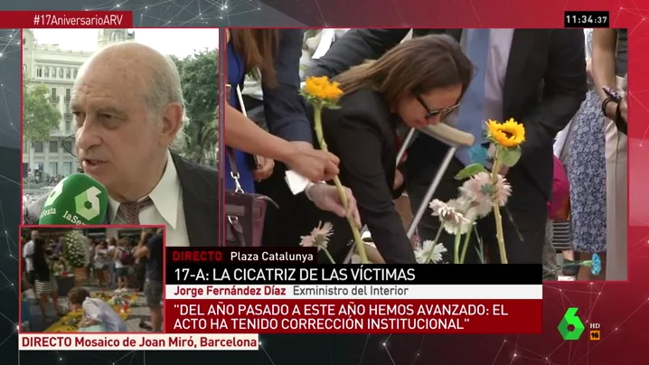 Jorge Fernández Díaz en el homenaje del 17A: "Con los cuerpos aún calientes, algunos convirtieron el atentado en un akelarre independentista"