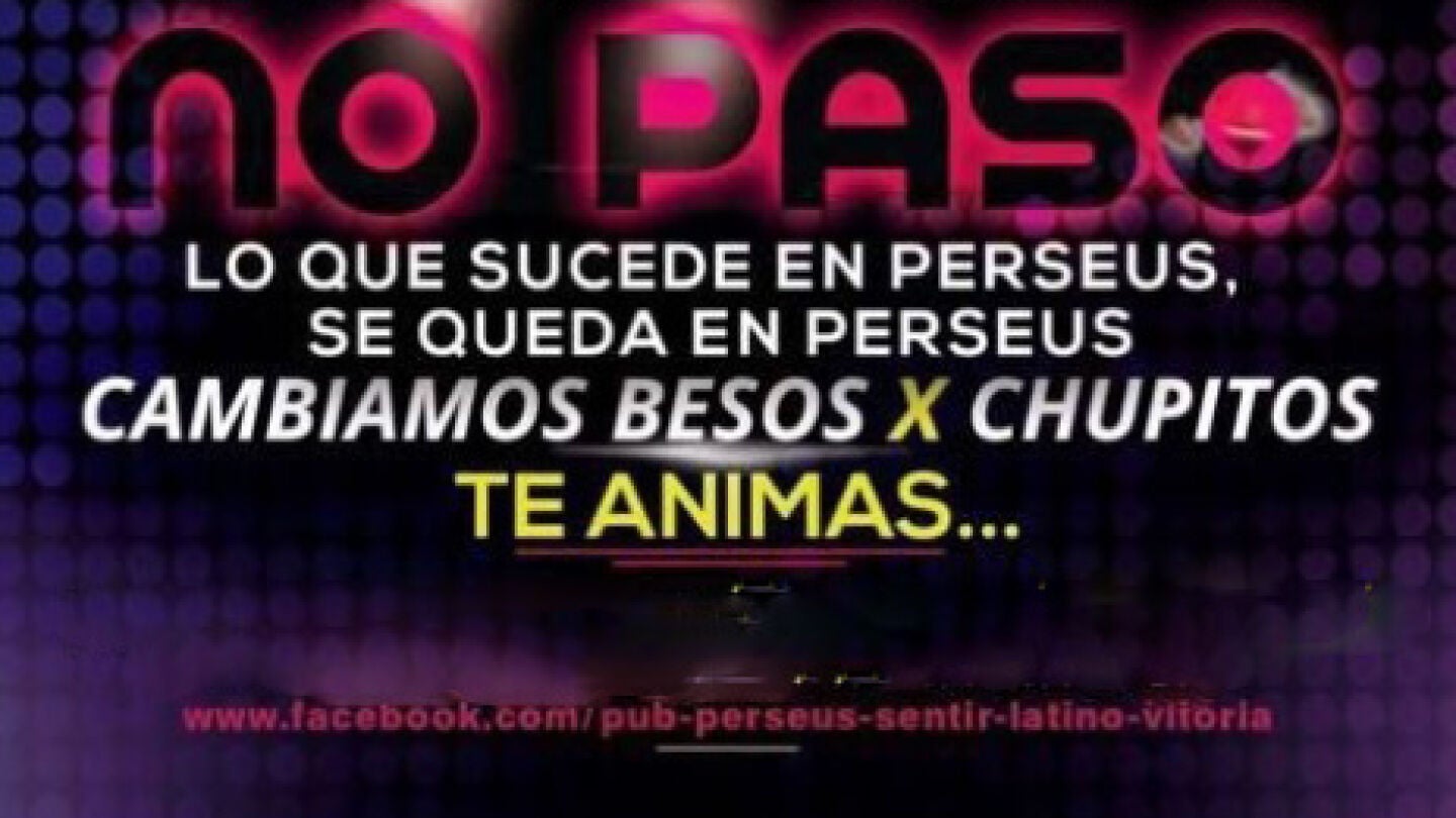 Flyer de la discoteca Perseus