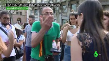 Momentos de máxima tensión en los actos de homenaje a las víctimas del 17A en Barcelona: independentistas y partidarios de la unidad de España llegan a las manos
