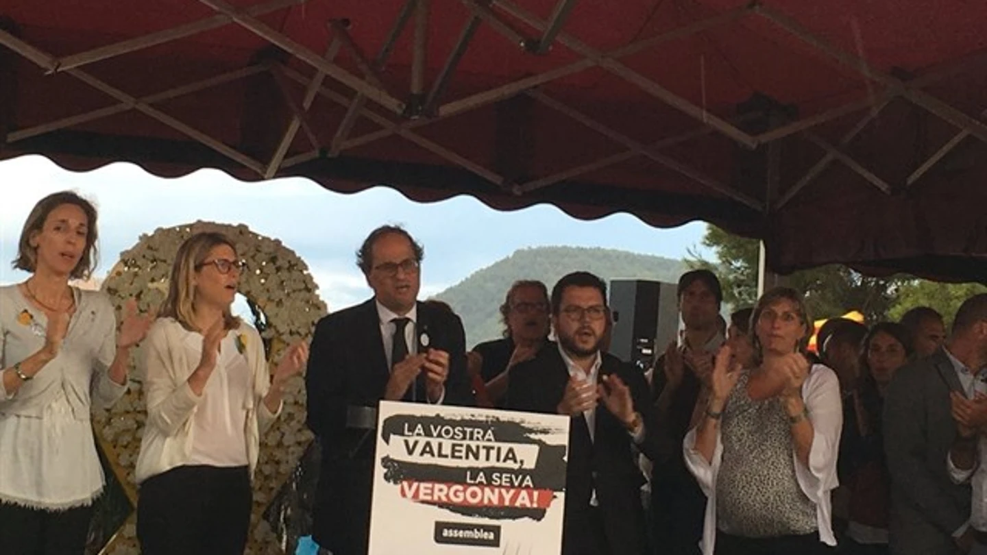 Quim Torra, durante el acto frente a la prisión Quim Torra, durante el acto frente a la prisión