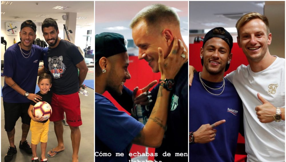 Neymar, de visita en Barcelona