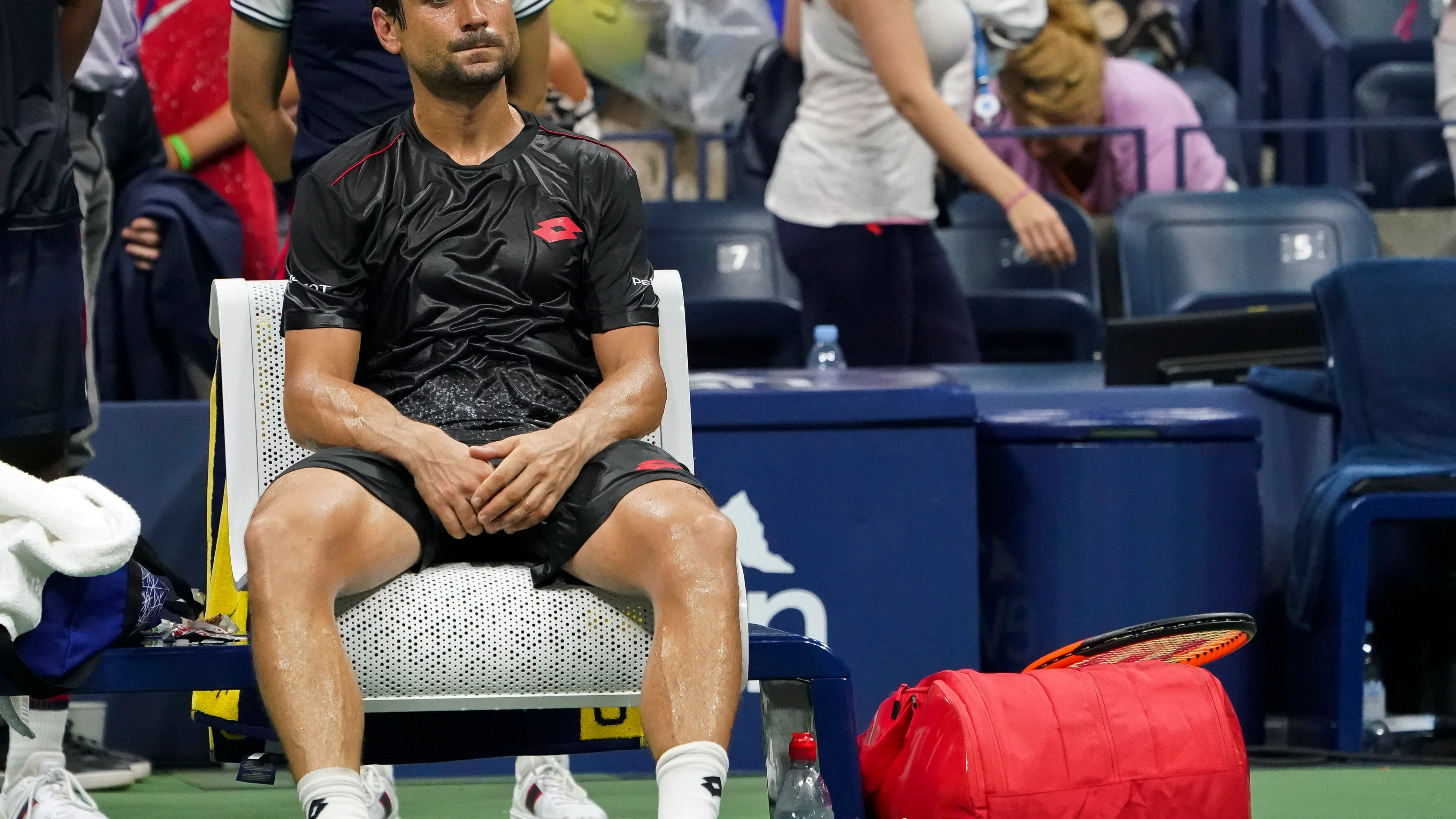 David Ferrer en el partido ante Nadal en el US Open