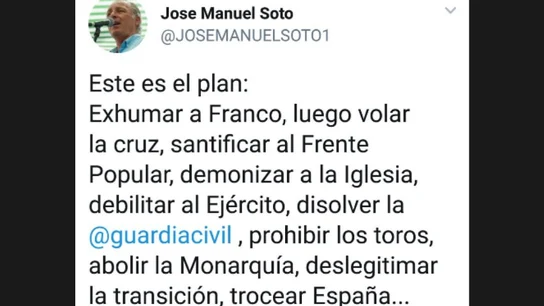 El polémico tuit de José Manuel Soto El polémico tuit de José Manuel Soto